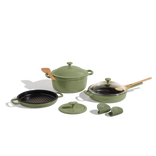 cast iron cookware set - sage - view 1